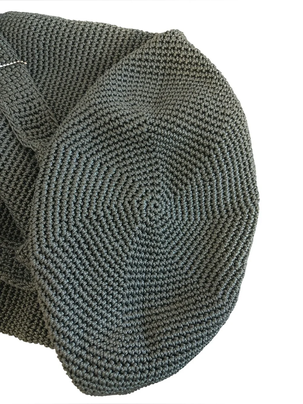 The Sak Hand Crocheted Hobo Shoulder Bag Slouchy Silhouette Olive Green